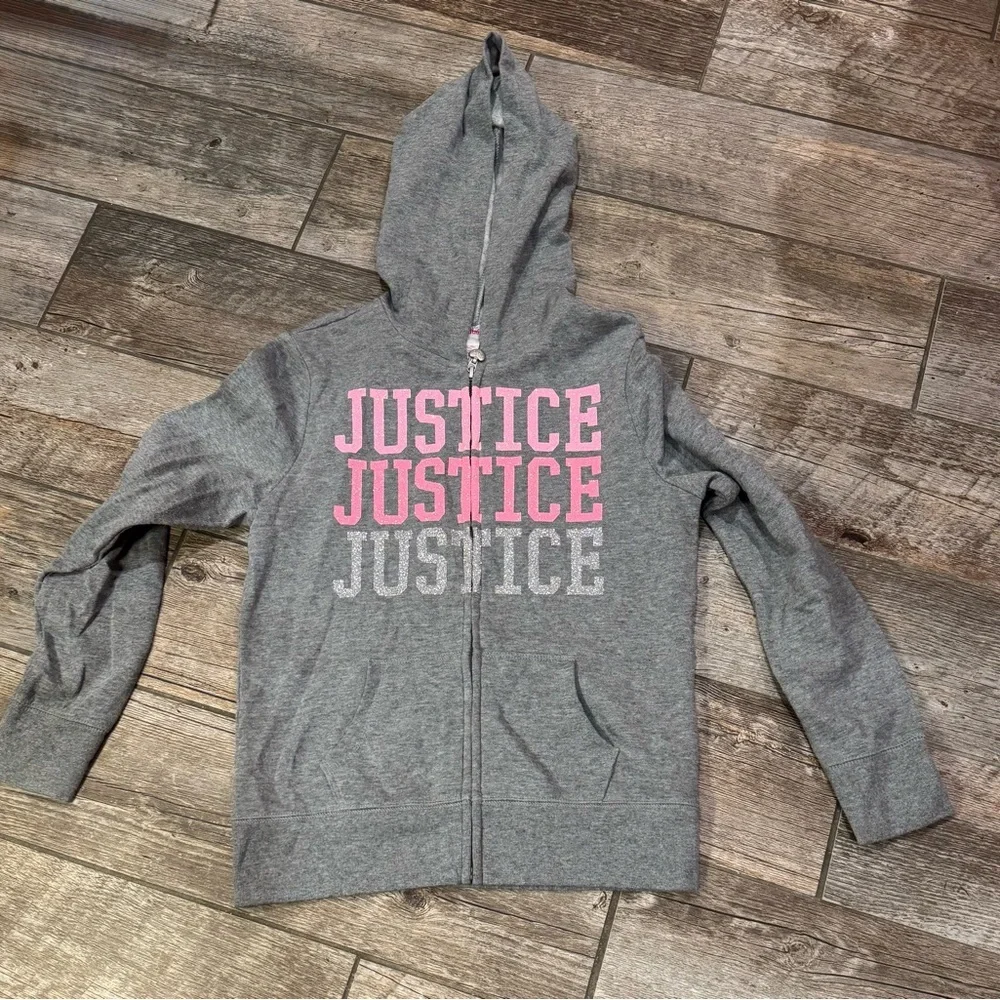 Justice Kids Gray and Pink Hoodie​